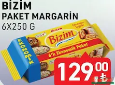 BİZİM PAKET MARGARİN 6X250 G BİZİM PAKET MARGARİN 6X250 G